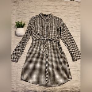 Anthropologie Sanctuary checkered tie front dress